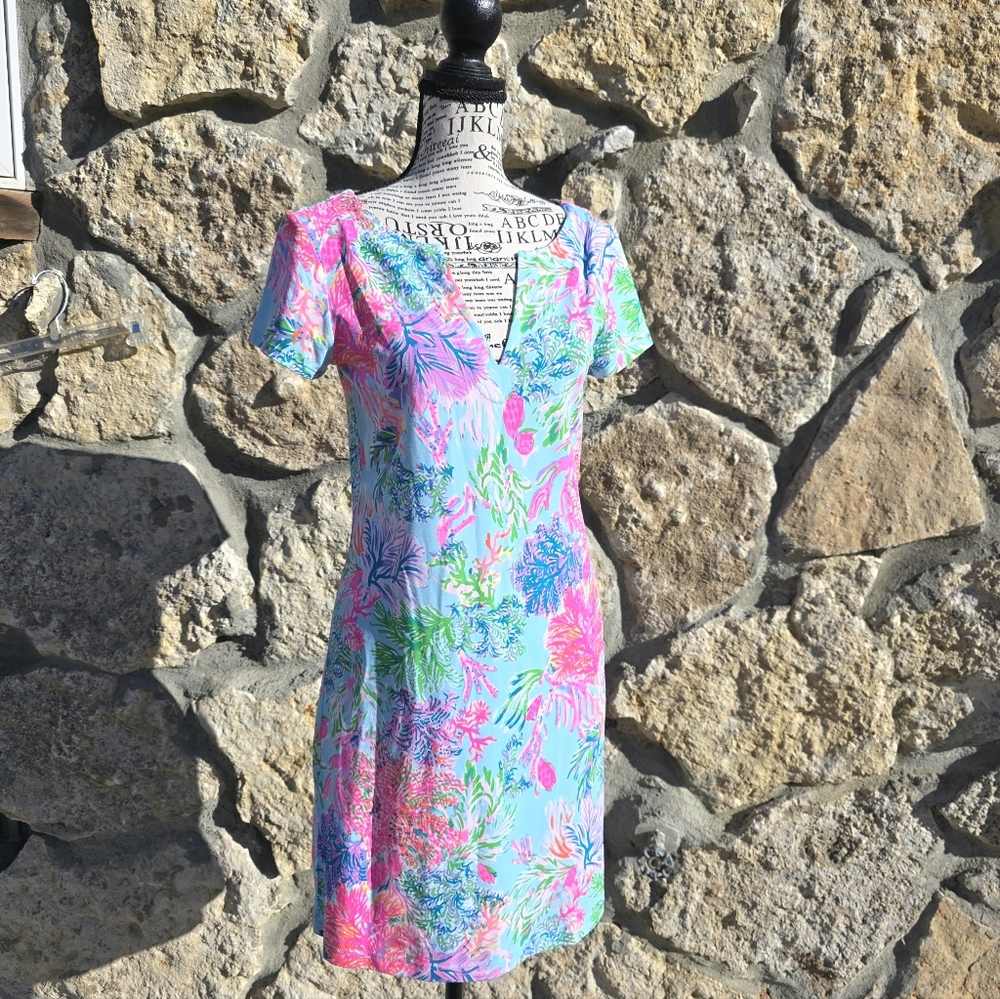 Lilly Pulitzer EUC UPF 50+ Sophiletta Dress Cay To My Heart $128 Size Small
